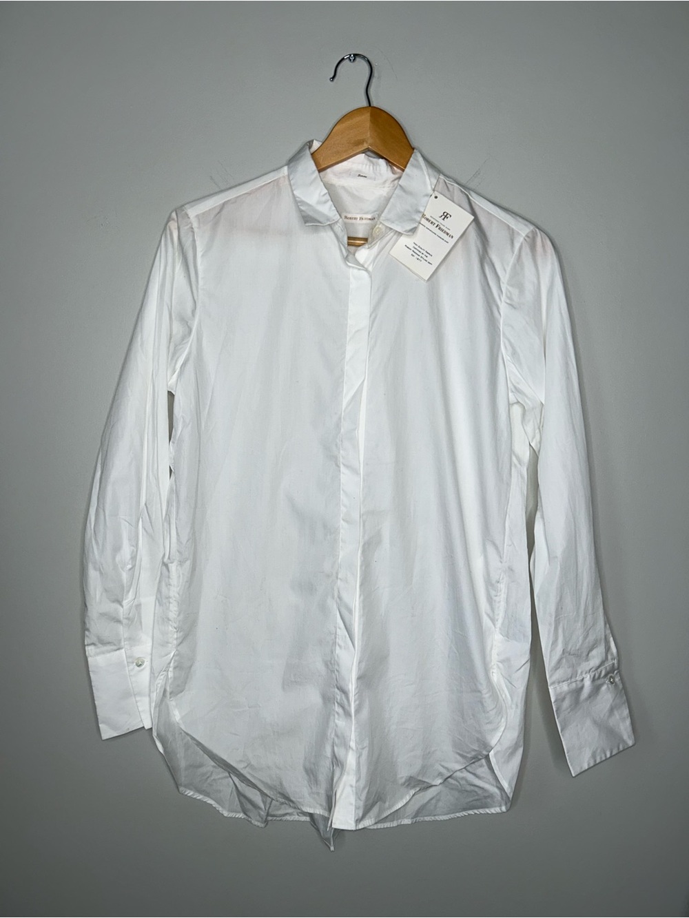 Robert Friedman Men's Dress Shirt Smsll White Button-Down NWT !